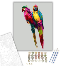 Számfestő.hu Színes papagájok - számfestő készlet – 40×50 cm (Keretre feszítve) kreatív és készségfejlesztő