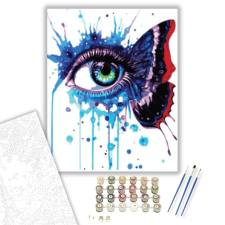 Számfestő.hu Színes Szem Pillangó - számfestő készlet – 40×50 cm (Keretre feszítve) kreatív és készségfejlesztő