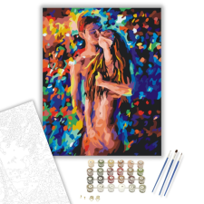 Számfestő.hu Színes Szerelem - számfestő készlet – 40×50 cm (Keretre feszítve) kreatív és készségfejlesztő