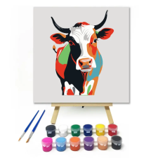 Számfestő.hu Színes tehén - gyerek számfestő készlet – 40×40 cm (Keret nélkül) kreatív és készségfejlesztő