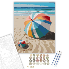 Számfestő.hu Színes Tengerparti Jelenet - számfestő készlet – 40×50 cm (Keretre feszítve) kreatív és készségfejlesztő