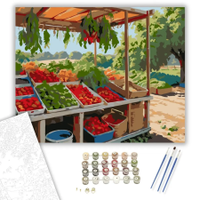 Számfestő.hu Színes Termények a Piacon - számfestő készlet – 50×60 cm (Keret nélkül) kreatív és készségfejlesztő