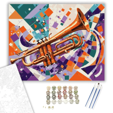 Számfestő.hu Színes Trombitaszimfónia - számfestő készlet – 60×70 cm (Keret nélkül) kreatív és készségfejlesztő