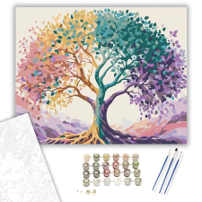Számfestő.hu Színpompás Absztrakt Fa - számfestő készlet – 80×100 cm (Keretre feszítve) kreatív és készségfejlesztő