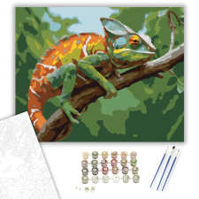 Számfestő.hu Színpompás Kaméleon Ágon - számfestő készlet – 60×70 cm (Keretre feszítve) kreatív és készségfejlesztő