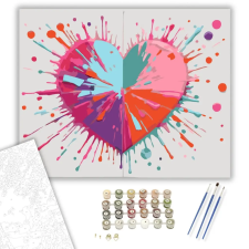 Számfestő.hu Színpompás Szívrobbanás - számfestő készlet – 60×70 cm (Keretre feszítve) kreatív és készségfejlesztő