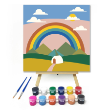 Számfestő.hu Szivárvány - gyerek számfestő készlet – 20×20 cm (Keretre feszítve) kreatív és készségfejlesztő