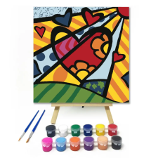 Számfestő.hu Szivecske - gyerek számfestő készlet – 30×30 cm (Keretre feszítve) kreatív és készségfejlesztő