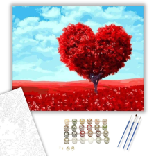 Számfestő.hu Szívfa - számfestő készlet – 40×50 cm (Keretre feszítve) kreatív és készségfejlesztő