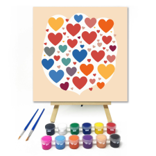 Számfestő.hu Szívözön - gyerek számfestő készlet – 20×20 cm (Keretre feszítve) kreatív és készségfejlesztő