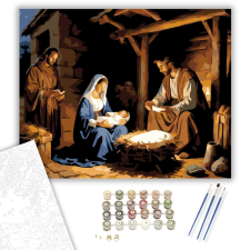 Számfestő.hu Születés a Jászolban - számfestő készlet – 40×50 cm (Keretre feszítve) kreatív és készségfejlesztő