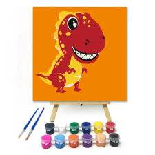 Számfestő.hu T-Rex - gyerek számfestő készlet – 30×30 cm (Keretre feszítve) kreatív és készségfejlesztő