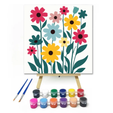 Számfestő.hu Tarka virágmező - gyerek számfestő készlet – 30×30 cm (Keretre feszítve) kreatív és készségfejlesztő
