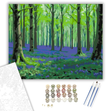 Számfestő.hu Tavaszi Bükkös Lila Harangvirágokkal - számfestő készlet – 40×50 cm (Keretre feszítve) kreatív és készségfejlesztő