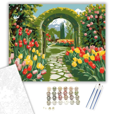 Számfestő.hu Tavaszi Rózsaív a Kertben - számfestő készlet – 80×100 cm (Keret nélkül) kreatív és készségfejlesztő