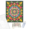 Számfestő.hu Tavaszi Virágos Mandala Élénk Színekkel - számfestő készlet – 40×50 cm (Keretre feszítve)