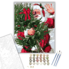 Számfestő.hu Télapó karácsonyfával - számfestő készlet – 50×60 cm (Keret nélkül) kreatív és készségfejlesztő