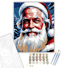 Számfestő.hu Télapó Mosolya - számfestő készlet – 40×50 cm (Keretre feszítve) kreatív és készségfejlesztő