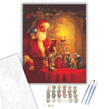 Számfestő.hu Télapó - számfestő készlet – 40×50 cm (Keretre feszítve) kreatív és készségfejlesztő