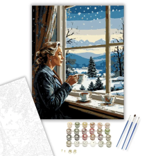 Számfestő.hu Téli Ablakrámás Elmélkedés - számfestő készlet – 50×60 cm (Keret nélkül) kreatív és készségfejlesztő