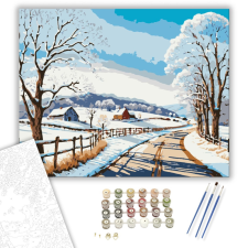 Számfestő.hu Téli Csendélet - számfestő készlet – 40×50 cm (Keretre feszítve) kreatív és készségfejlesztő