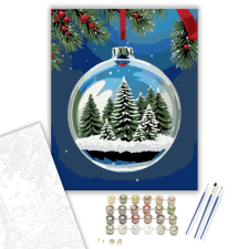 Számfestő.hu Téli Csillámló Erdő - számfestő készlet – 50×60 cm (Keretre feszítve) kreatív és készségfejlesztő