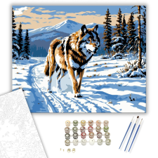Számfestő.hu Téli Farkas Vándorlás - számfestő készlet – 40×50 cm (Keretre feszítve) kreatív és készségfejlesztő