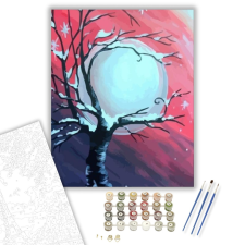 Számfestő.hu Téli hold - számfestő készlet – 40×50 cm (Keretre feszítve) kreatív és készségfejlesztő