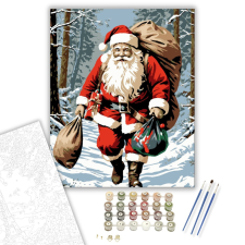 Számfestő.hu Téli Mesélő Ajándékhordozó - számfestő készlet – 40×50 cm (Keretre feszítve) kreatív és készségfejlesztő