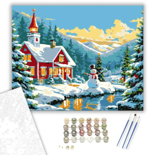 Számfestő.hu Téli Ünnep Hangulata - számfestő készlet – 60×70 cm (Keret nélkül) kreatív és készségfejlesztő