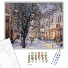 Számfestő.hu Téli Város - számfestő készlet – 40×50 cm (Keretre feszítve) kreatív és készségfejlesztő