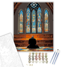 Számfestő.hu Templomi Ima Jelenet - számfestő készlet – 40×50 cm (Keretre feszítve) kreatív és készségfejlesztő