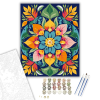 Számfestő.hu Természet Ihlette Mandala Virágokkal és Levelekkel - számfestő készlet – 40×50 cm (Keretre feszítve)