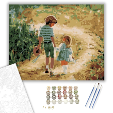 Számfestő.hu Testvérpár - számfestő készlet – 40×50 cm (Keretre feszítve) kreatív és készségfejlesztő
