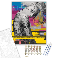 Számfestő.hu Tetovált Lány - számfestő készlet – 40×50 cm (Keretre feszítve) kreatív és készségfejlesztő