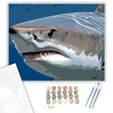 Számfestő.hu Tigriscápa Közelről - számfestő készlet – 80×100 cm (Keret nélkül) kreatív és készségfejlesztő