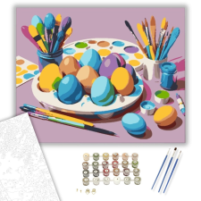 Számfestő.hu Tojásfestés - húsvéti számfestő készlet – 40×50 cm (Keretre feszítve) kreatív és készségfejlesztő