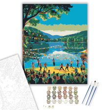 Számfestő.hu Tóparti Fesztivál - számfestő készlet – 40×50 cm (Keretre feszítve) kreatív és készségfejlesztő