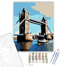 Számfestő.hu Tower Bridge Nyári Napon - számfestő készlet – 40×50 cm (Keretre feszítve) kreatív és készségfejlesztő