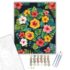 Számfestő.hu Trópusi Hibiszkusz Mandala - számfestő készlet – 60×70 cm (Keret nélkül) kreatív és készségfejlesztő