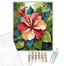 Számfestő.hu Trópusi Hibiszkusz Mandala - számfestő készlet – 60×70 cm (Keret nélkül) kreatív és készségfejlesztő
