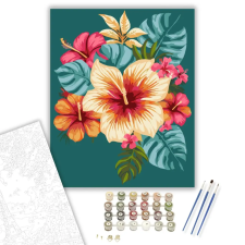 Számfestő.hu Trópusi Mandala Hibiszkusz Virágokkal - számfestő készlet – 60×70 cm (Keret nélkül) kreatív és készségfejlesztő