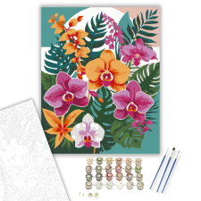 Számfestő.hu Trópusi Orchidea Mandala - számfestő készlet – 40×50 cm (Keretre feszítve) kreatív és készségfejlesztő