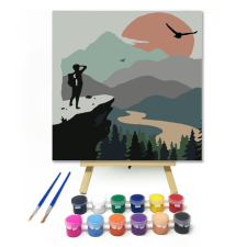 Számfestő.hu Túrázó - gyerek számfestő készlet – 20×20 cm (Keretre feszítve) kreatív és készségfejlesztő