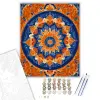 Számfestő.hu Tüzes Kék Mandala Ékköves Hatással - számfestő készlet – 50×60 cm (Keretre feszítve)