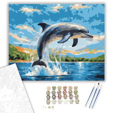 Számfestő.hu Ugró Delfin a Napfényben - számfestő készlet – 60×70 cm (Keret nélkül) kreatív és készségfejlesztő