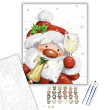 Számfestő.hu Ünnepel a télapó - számfestő készlet – 60×70 cm (Keretre feszítve) kreatív és készségfejlesztő