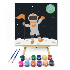 Számfestő.hu Űrhajós - gyerek számfestő készlet – 20×20 cm (Keretre feszítve) kreatív és készségfejlesztő