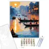 Számfestő.hu Varanasi Hajnal a Gangesz Partján - számfestő készlet – 60×70 cm (Keretre feszítve)
