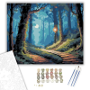 Számfestő.hu Varázslatos Erdő Tündéres Fényekkel - számfestő készlet – 60×70 cm (Keretre feszítve)